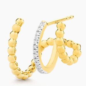 Diamond & 14k Gold plated "Chart Your Course" Hoops